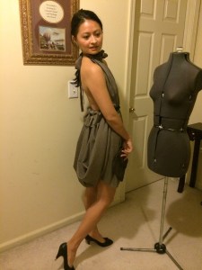 I think the open back, dropping with pleats does the trick. 