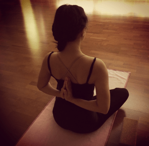 Opening my heart center at yoga.