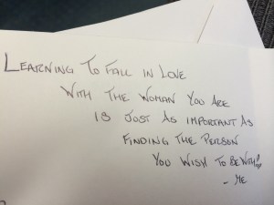 Sweet message from my sister in my valentine card.