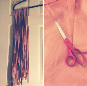 Cutting fabric into ribbon 