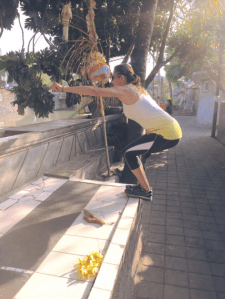 Sarita wrapping up with box jumps. 