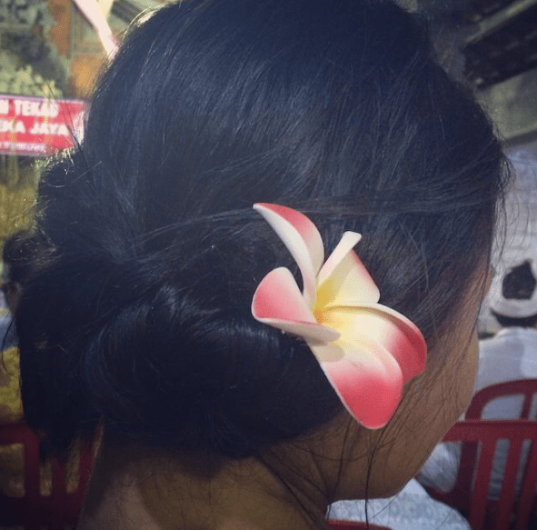 Hair twist by my friend Gung Eva. She let me borrow her traditional dress called a Kebaya. 